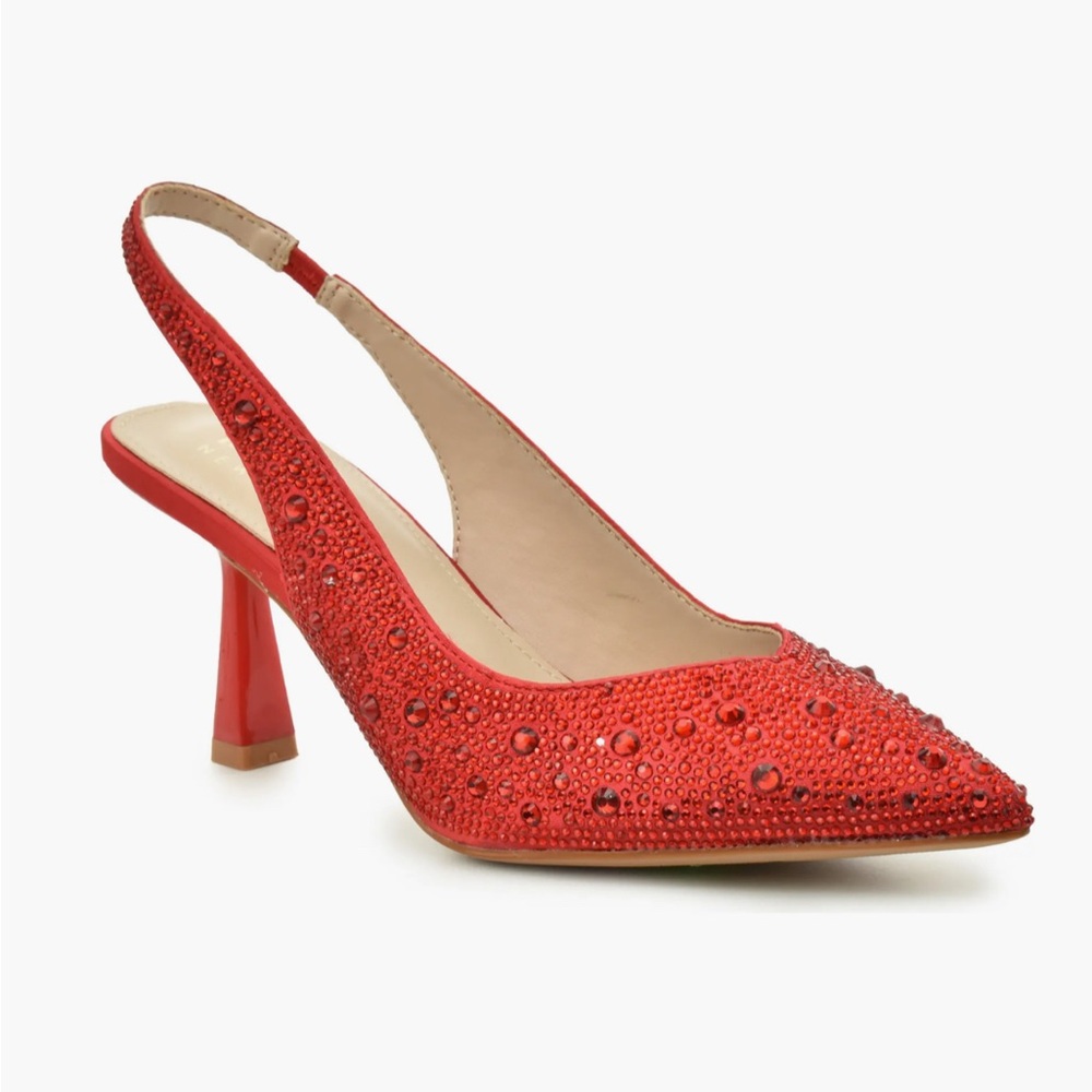 Elegant Red Slingback Heels